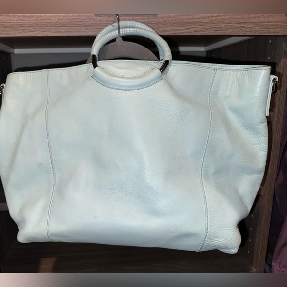 Kooba Robin's Egg Blue Leather Bag Purple Interior & Crossbody Strap w/Dust Bag - Picture 3 of 4